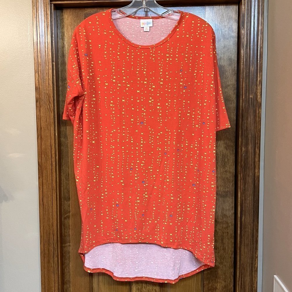 LuLaRoe Irma SS Hi-Low TShirt Tunic NWT  XS Reddish $5 ADD ON with $15+ Bundle‎